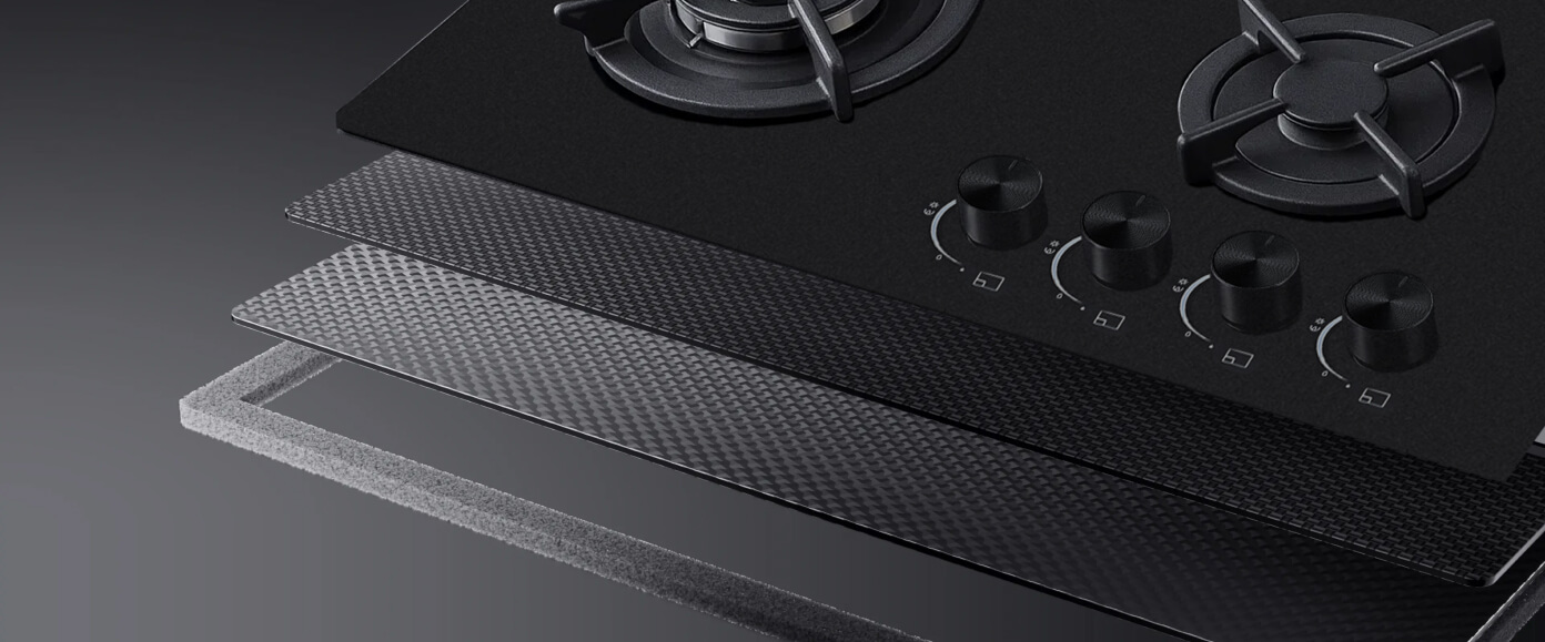 Преміум скло у 4 шари — міцність та легке очищення.