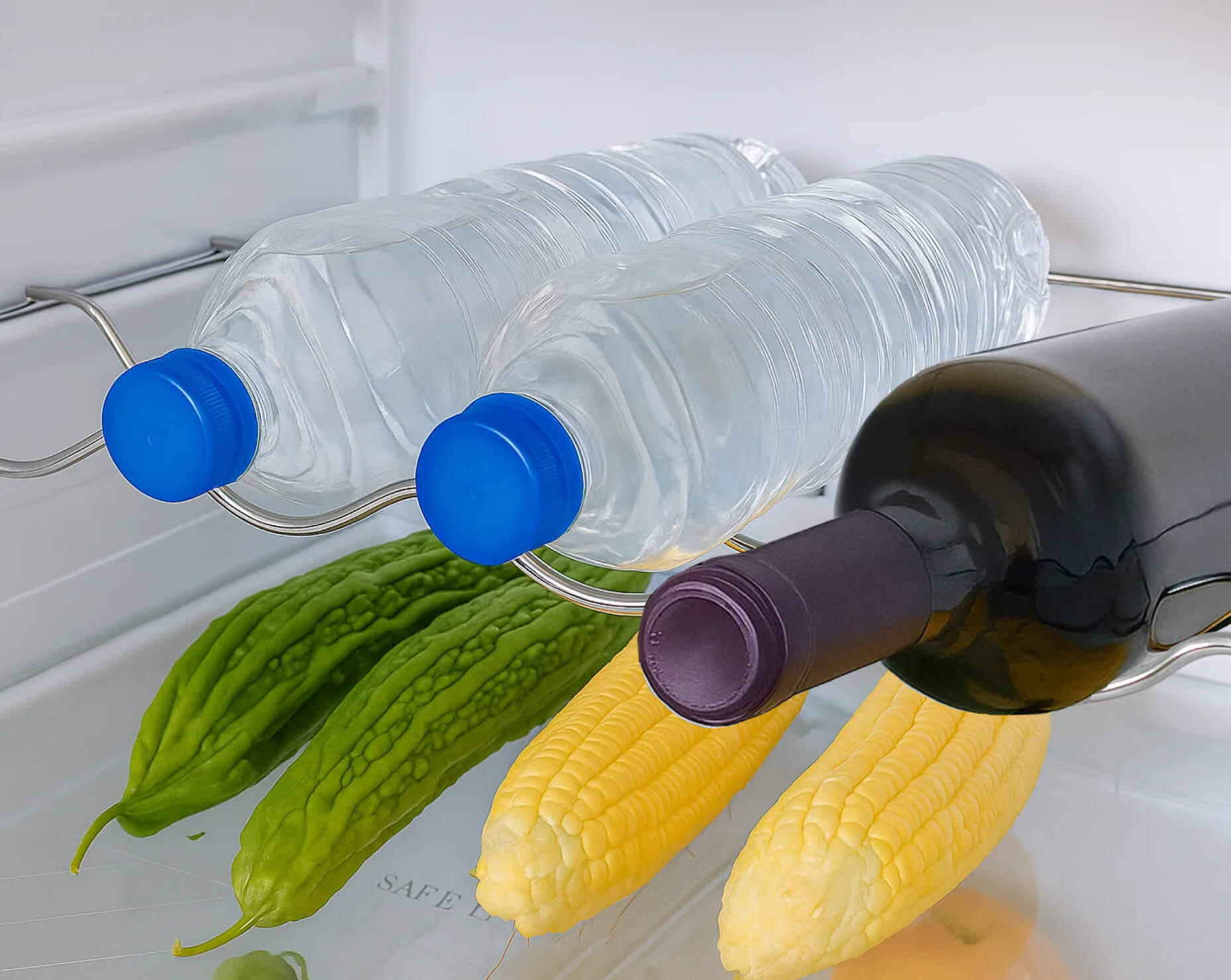 Полиця для пляшок із хромованого металу