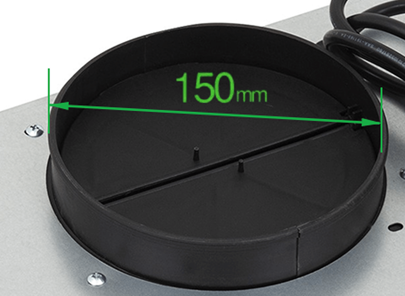 Зворотній клапан та повітровивід діаметром 150 мм.