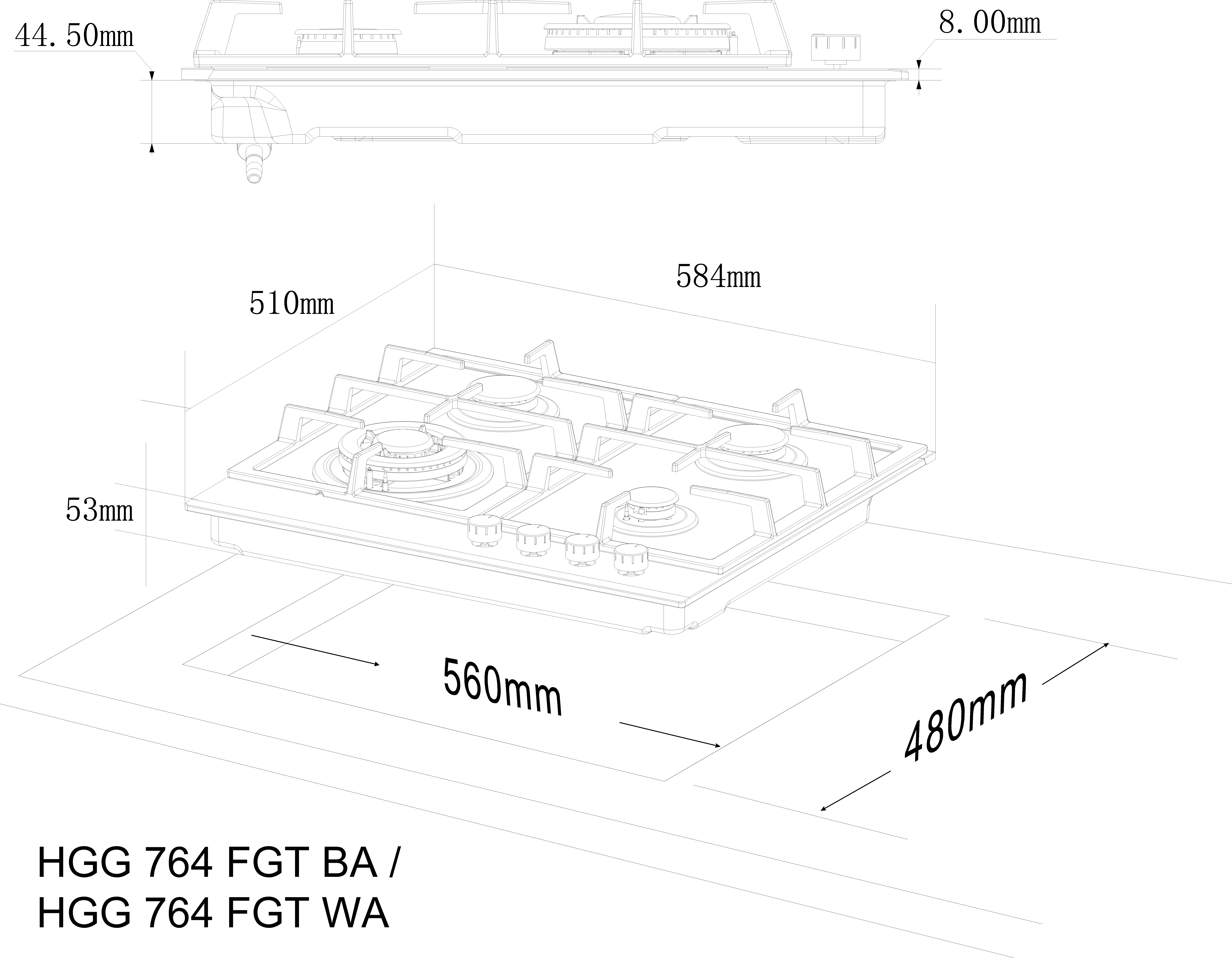 Варильна поверхня Interline HGG 764 FGT WA - 12