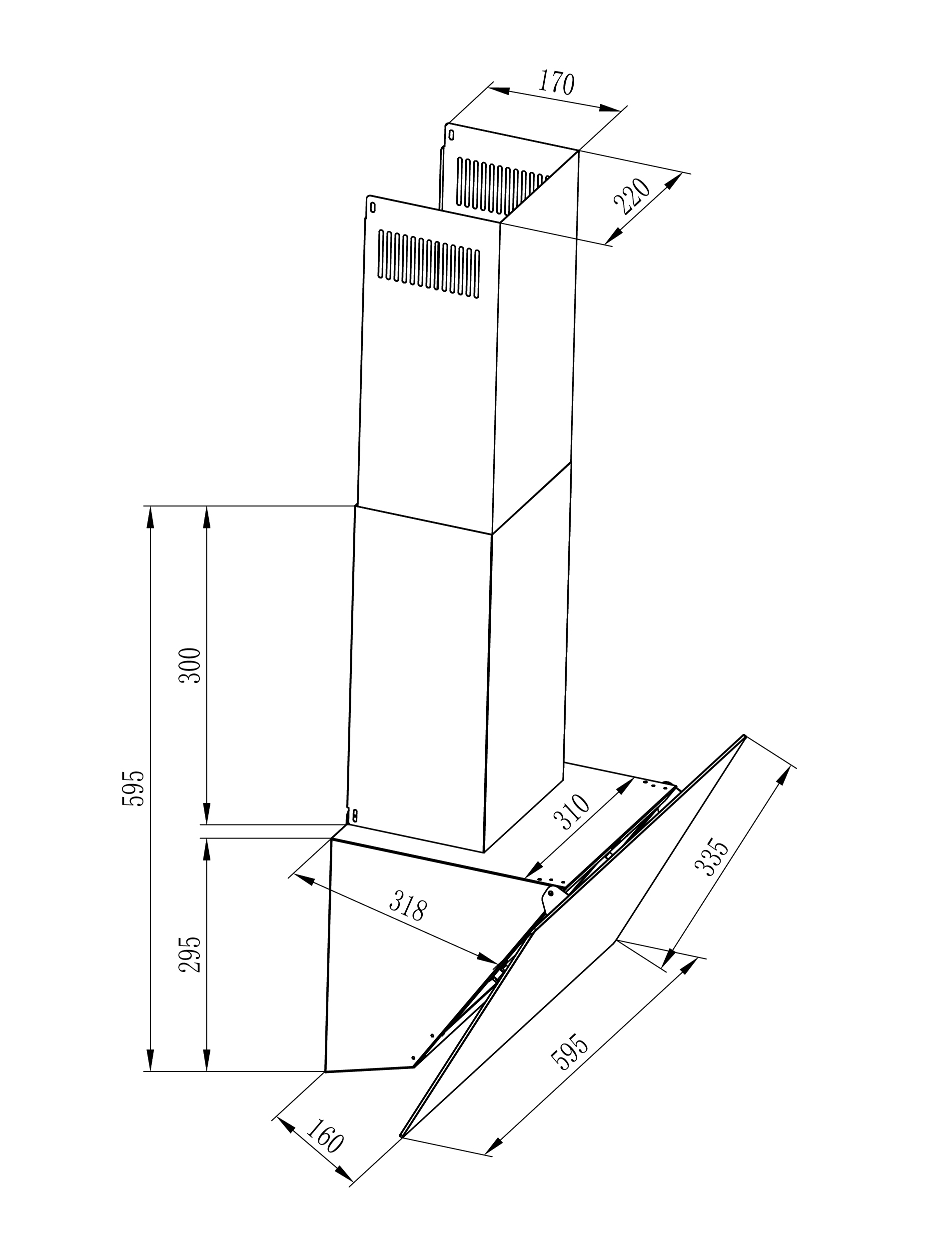 Витяжка Interline TEFFI BL A/60/GL/PB - 19