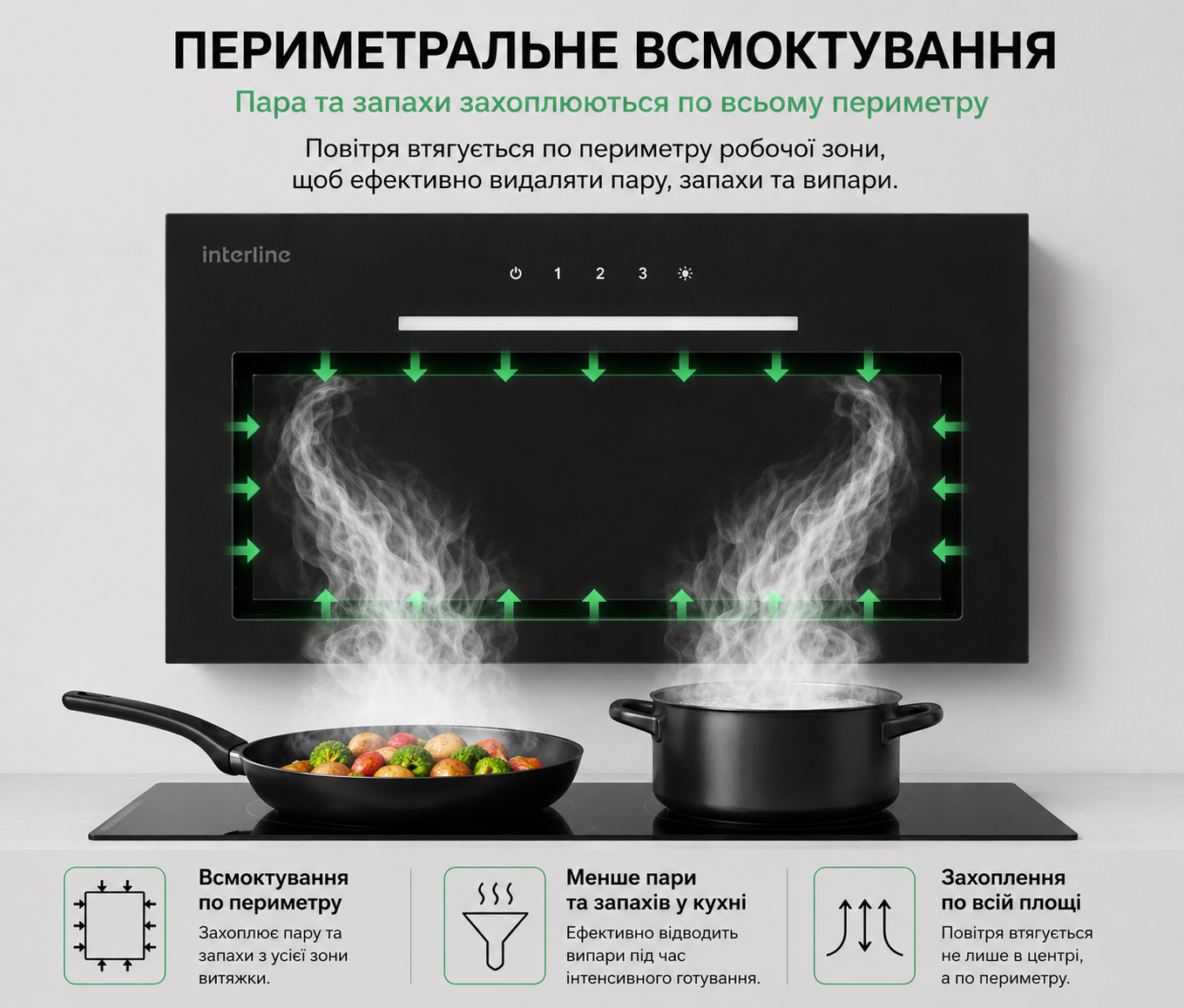Витяжка Interline LINE ULTRA BL A/60 GL/S - 14
