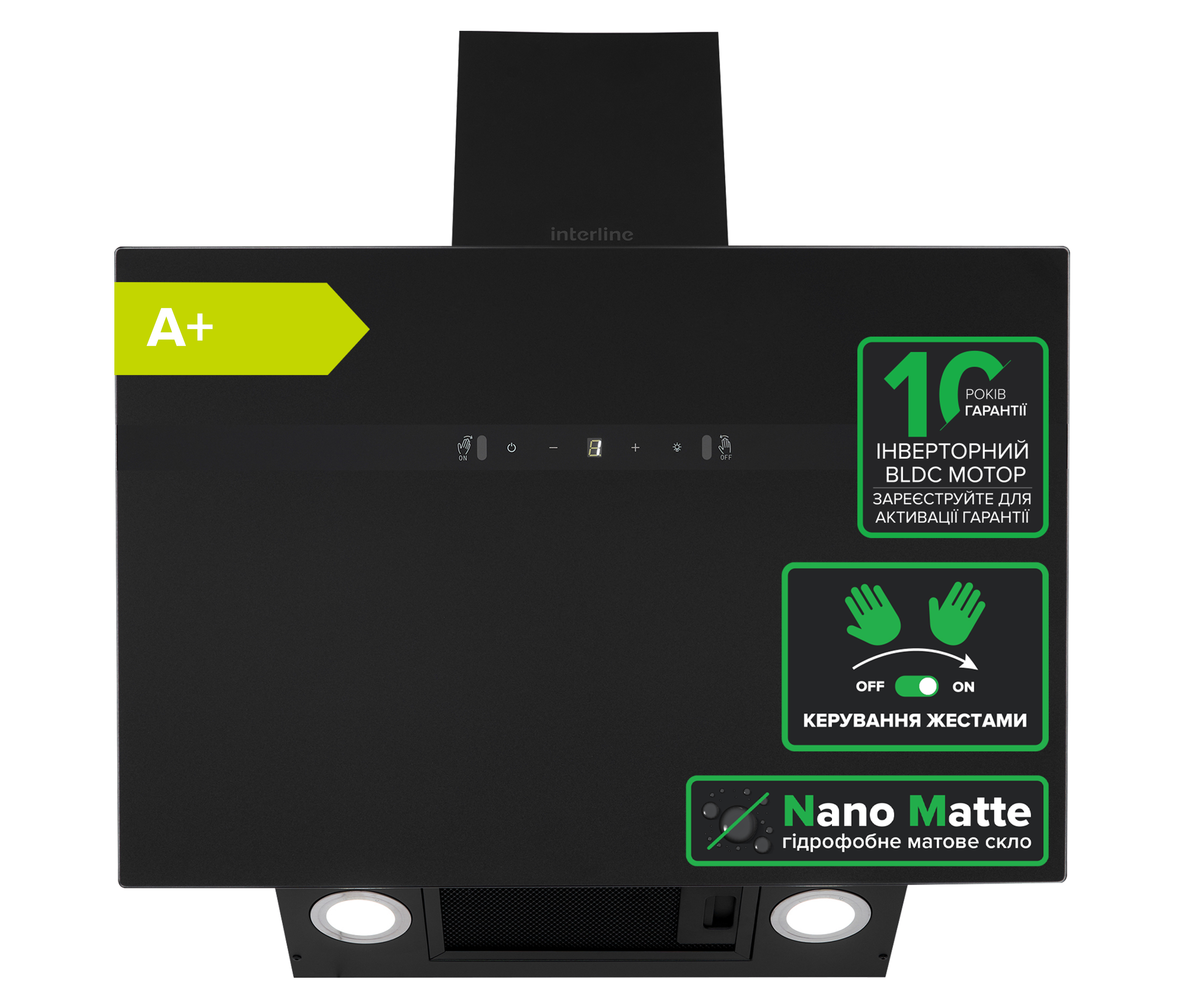 Витяжка Interline STREAM BL A/60/GL/M INV Nano Matte - 2