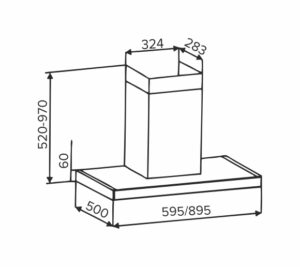 Витяжка Interline CUBA X/BL 90 TB/2/T - 15