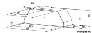 Витяжка Interline WIND BL A/60/GL/ST - 17
