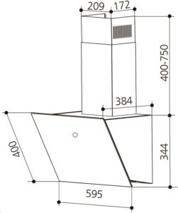 Витяжка Interline STREAM MATT BL A/60/GL/M - 22