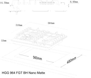 Варильна поверхня Interline HGG 964 FGT BH Nano Matte - 25