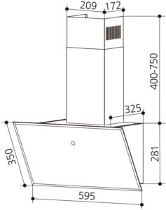 Витяжка Interline FLY S BL A/60/GL/T - 21