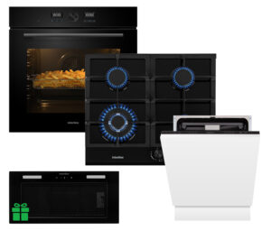 Комплект Духовка Interline OEG 734 ETD BA+Поверхня газ Interline HGG 764 FGT BA+Посудомийна машина  Interline DWI 760 DSV WA=Витяжка LINE SENS A/60 GL/PB  у подарунок - 1