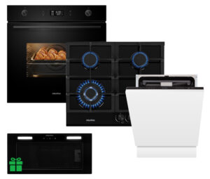 Комплект Духовка Interline OEG 592 ETW BA+Поверхня газ Interline HGG 764 FGT BA+Посудомийна машина  Interline DWI 760 DSV WA=Витяжка LINE SENS A/60 GL/PB  у подарунок - 1