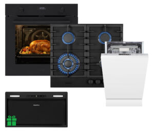 Комплект Духовка Interline OEG 781 ETR BA Nano Matte+Поверхня газ Interline HGG 964 FGT BH Nano Matte + Посудомийна машина Interline DWI 549 BSA GA =Витяжка BOXGLASS BL A/60 PB/2/T/2  у подарунок - 1