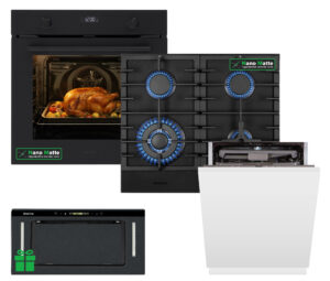 Комплект Духовка Interline OEG 781 ETR BA Nano Matte+Поверхня газ Interline HGG 964 FGT BH Nano Matte + Посудомийна машина Interline DWI 965 DSO WA  =Витяжка JOLLY BL A/60/GL/K Nano M  у подарунок - 1