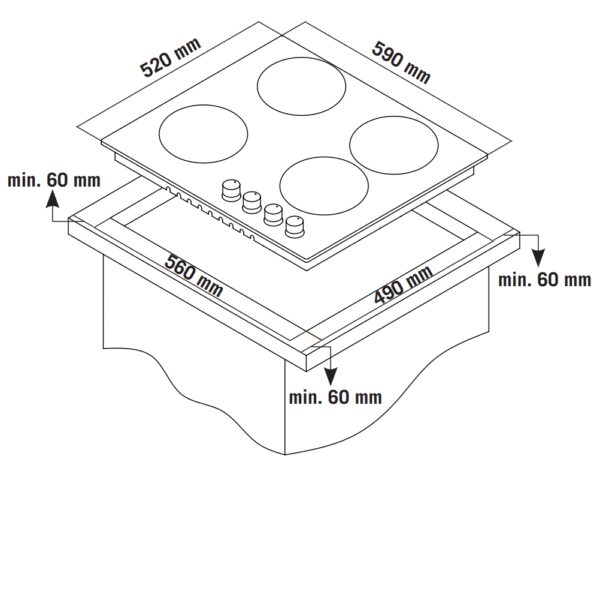 Варильна поверхня Interline TS 6401 WH/H2 - 4