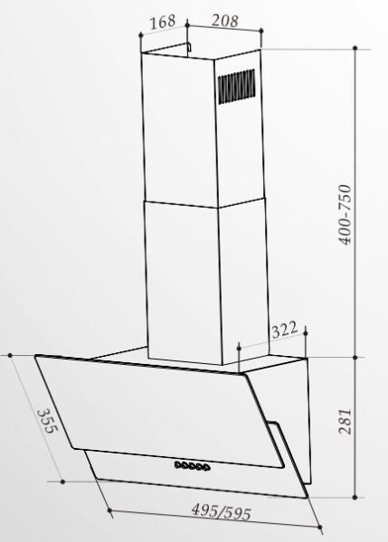 Витяжка Interline GOLF BK A/60/PB/GL/T - 15