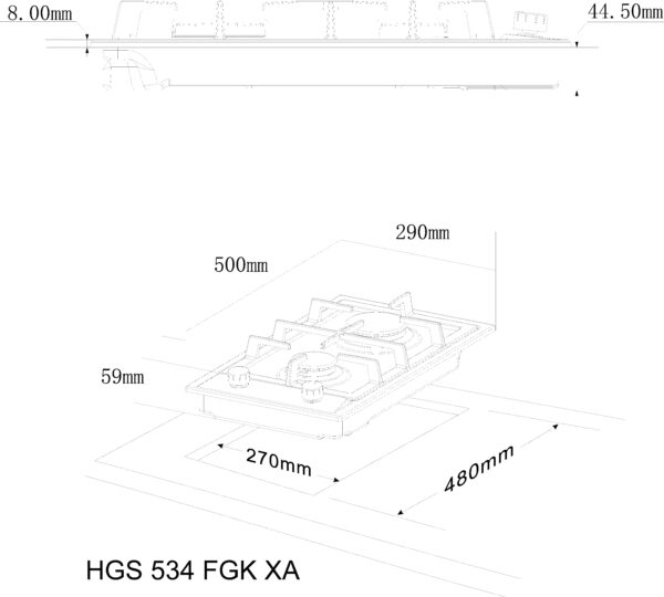 Варильна поверхня Interline HGS 534 FGK XA - 13