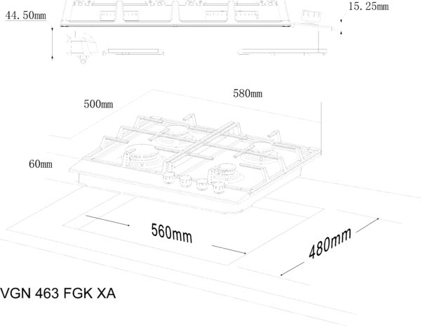 Варильна поверхня Interline VGN 463 FGK XA - 10