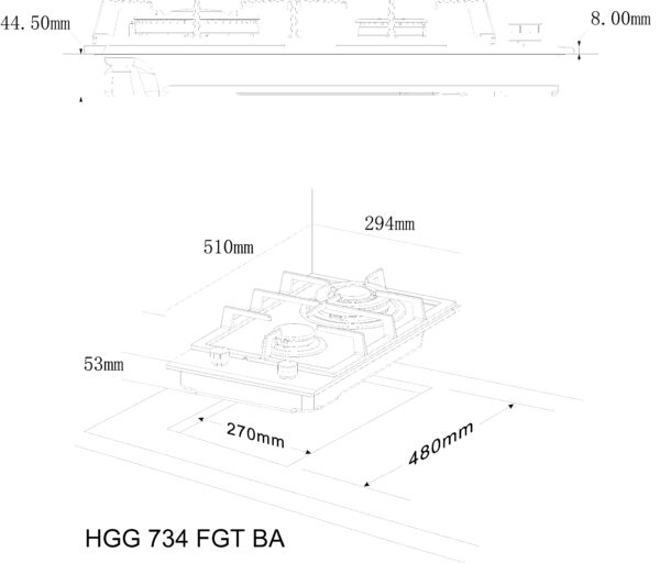 Варильна поверхня Interline HGG 734 FGT BA - 15