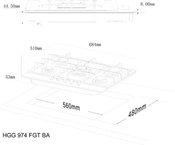 Варильна поверхня Interline HGG 974 FGT BA - 12