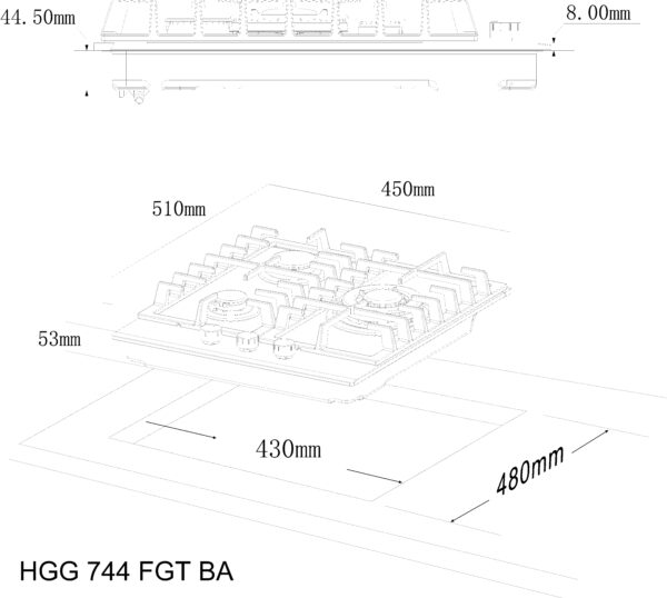 Варильна поверхня Interline HGG 744 FGT BA - 11