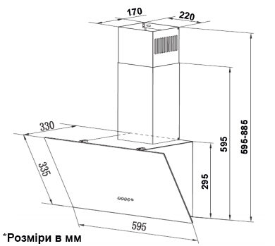 Витяжка Interline TEFFI WH A/60/GL/PB - 14