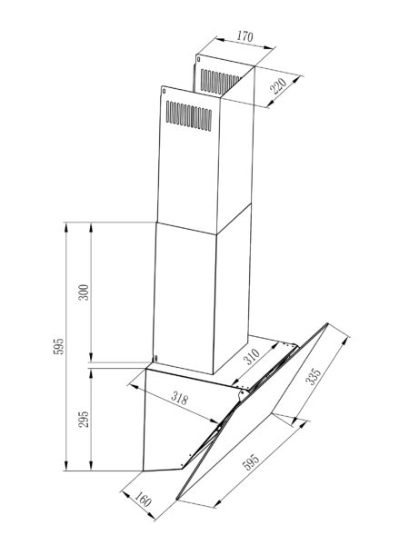 Витяжка Interline TEFFI WH A/60/GL/PB - 24