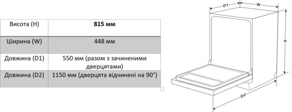 Посудомийна машина Interline DWI 945 DSO WA Sliding Door - 24