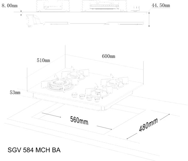 Варильна поверхня Interline SGV 584 MCH BA - 8