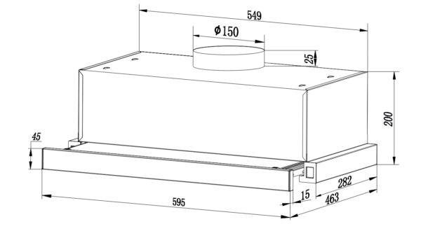 Витяжка Interline SLIM ULTRA GLASS BL A/60 - 15