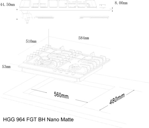 Варильна поверхня Interline HGG 964 FGT BH Nano Matte - 25