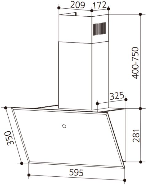 Витяжка Interline FLY S BL A/60/GL/T - 21