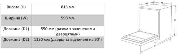 Посудомийна машина Interline DWI 365 P1 TSH BA+ - 16