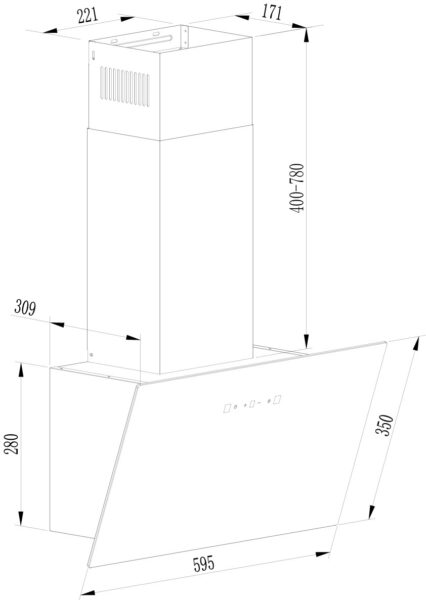 Витяжка Interline ROCK BL A/60/GL/T Nano Matte - 3