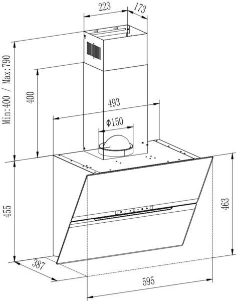 Витяжка Interline GRAFFITO BL A/60/PB INV Nano Matte - 3
