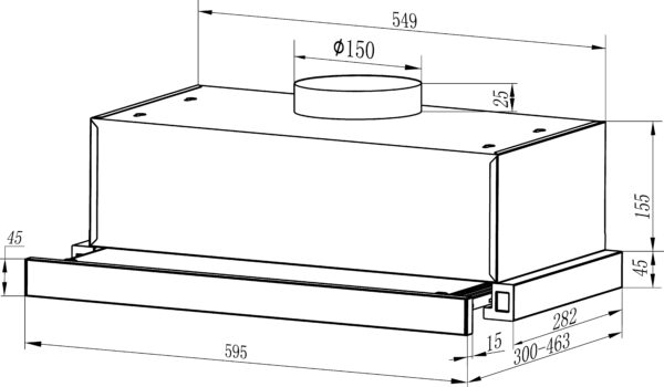 Витяжка Interline SHARK PLUS GLASS BL/S A/60 - 6
