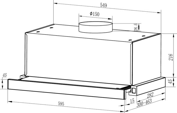 Витяжка Interline SLIM PLUS GLASS BL A/60 - 5