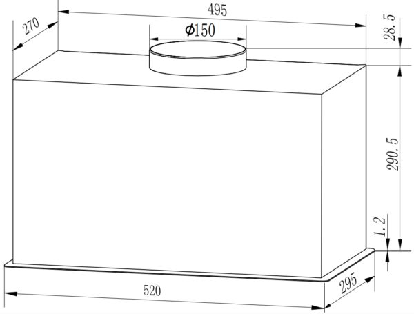 Витяжка Interline STRONG BL A/60/GL/M INV Nano Matte - 14