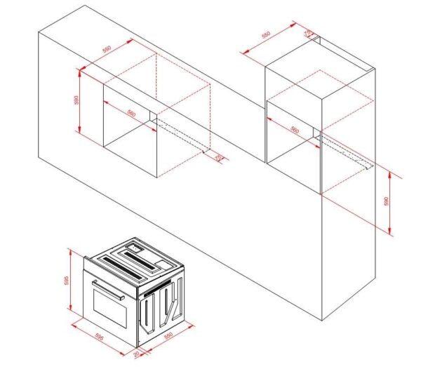 Духова шафа Interline HR 600 BK - 7