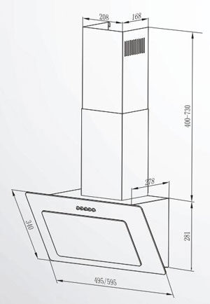 Витяжка Interline ROCK BL A/60 PB/2/T - 7